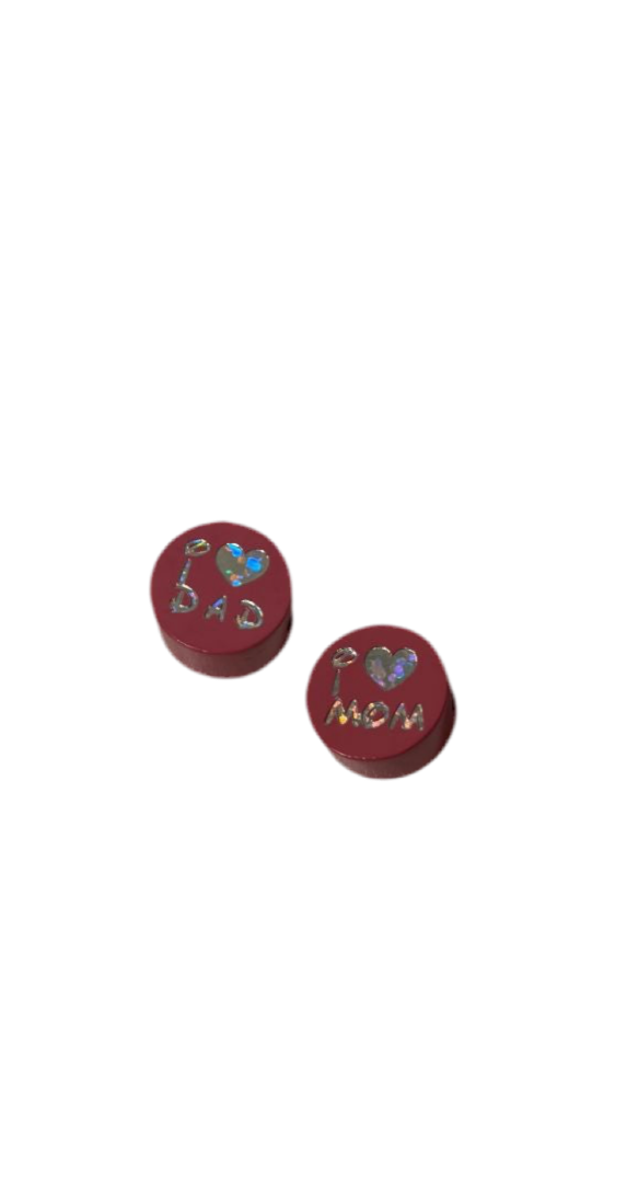 Schnullerkette "I Love Mom/Dad"