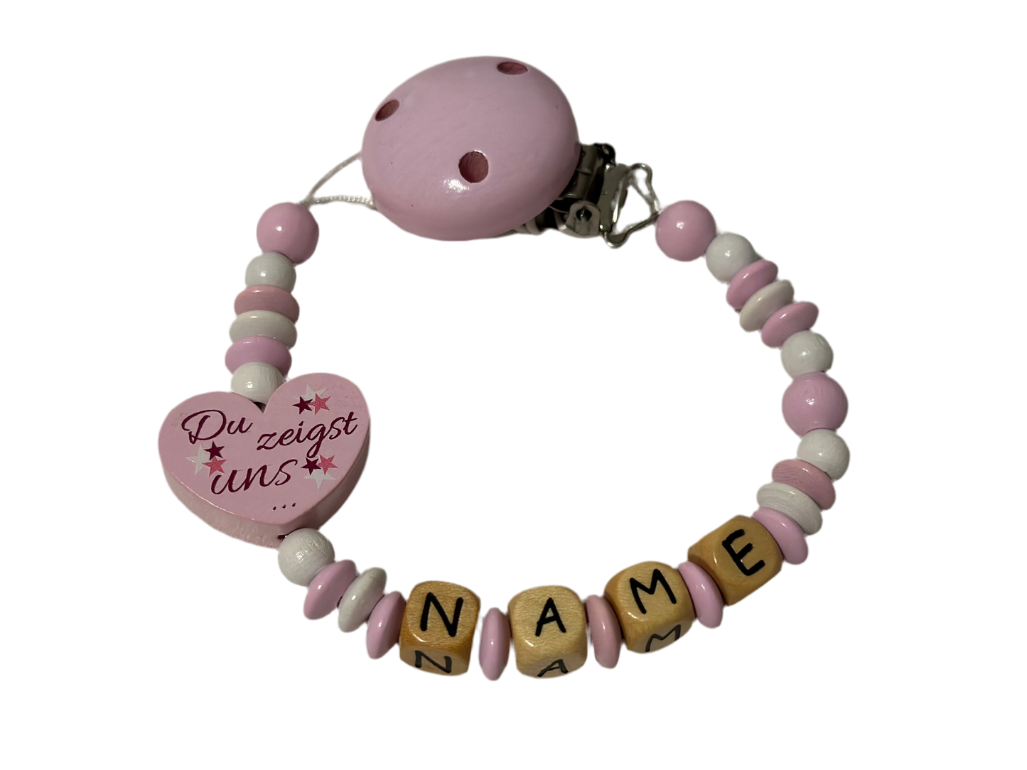 Schnullerkette Du zeigst uns was Liebe bedeutet