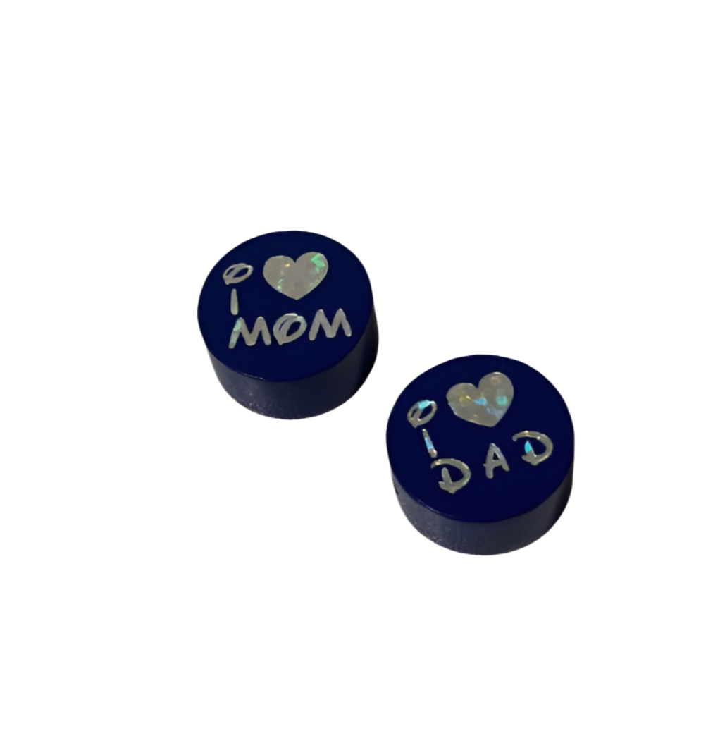 Schnullerkette "I Love Mom/Dad"