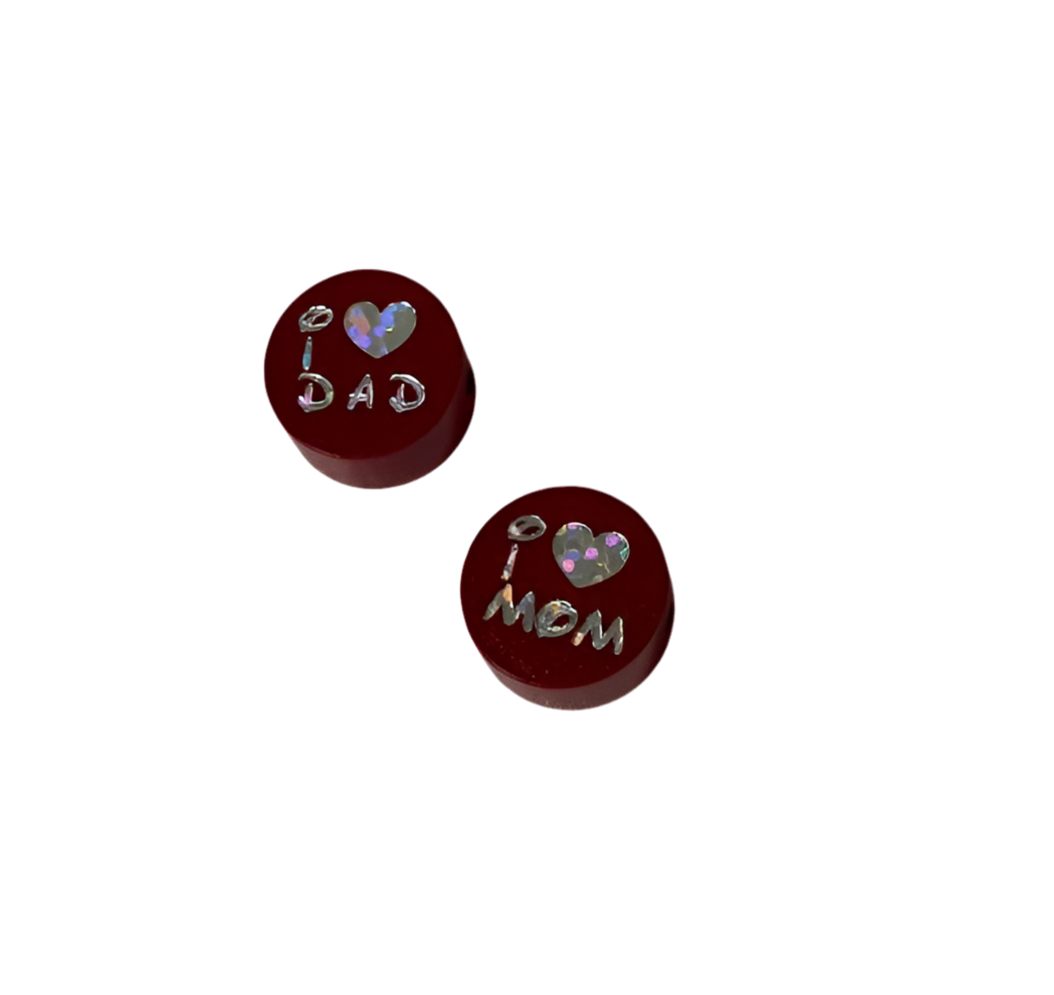 Schnullerkette "I Love Mom/Dad"