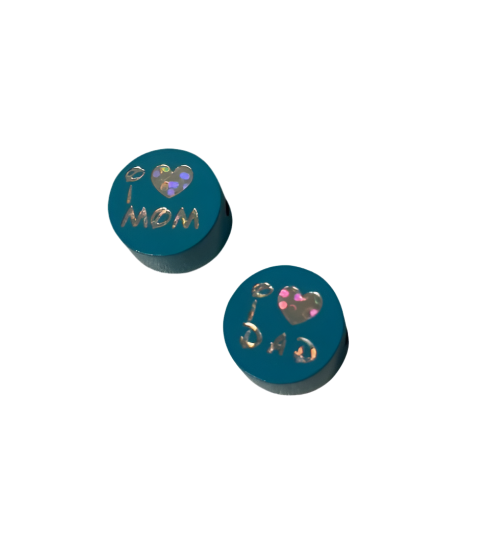 Schnullerkette "I Love Mom/Dad"