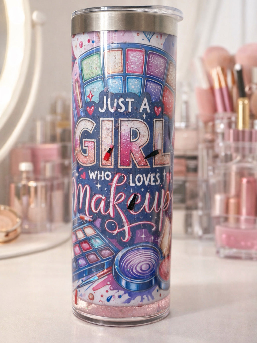 Snowglobe Thermobecher Girl love make up