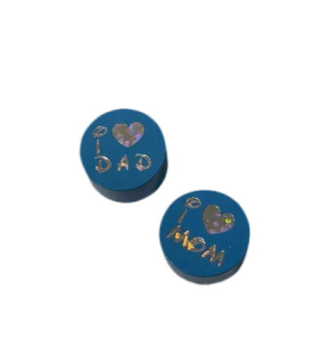 Schnullerkette "I Love Mom/Dad"