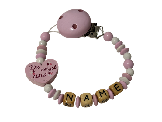 Schnullerkette Du zeigst uns was Liebe bedeutet