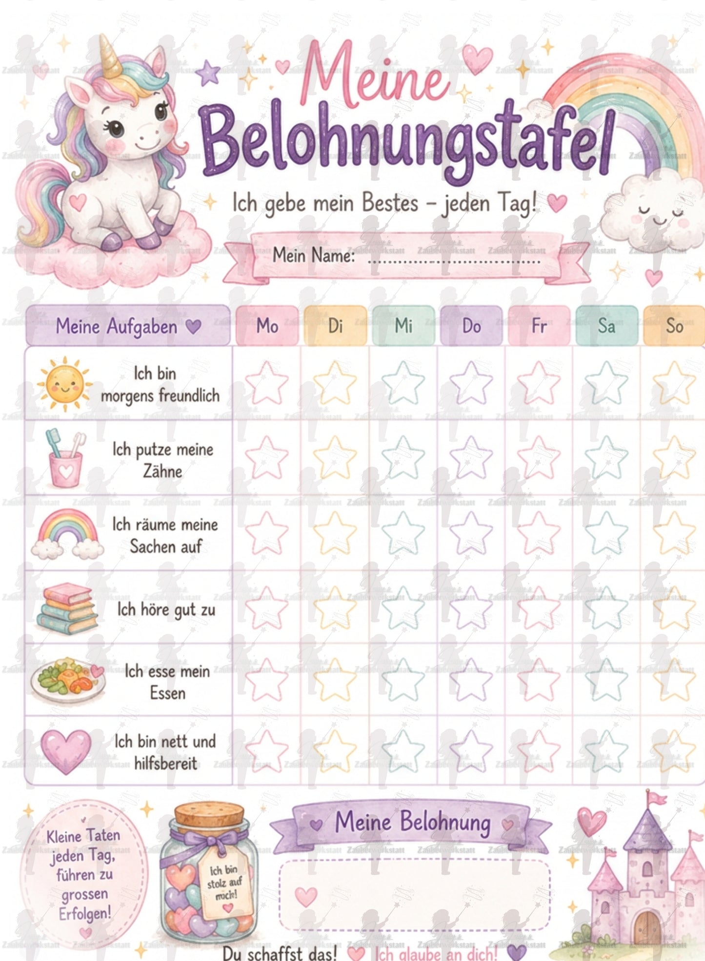 Belohnungstafel für Kinder - Waldtiere - Digitaler Download