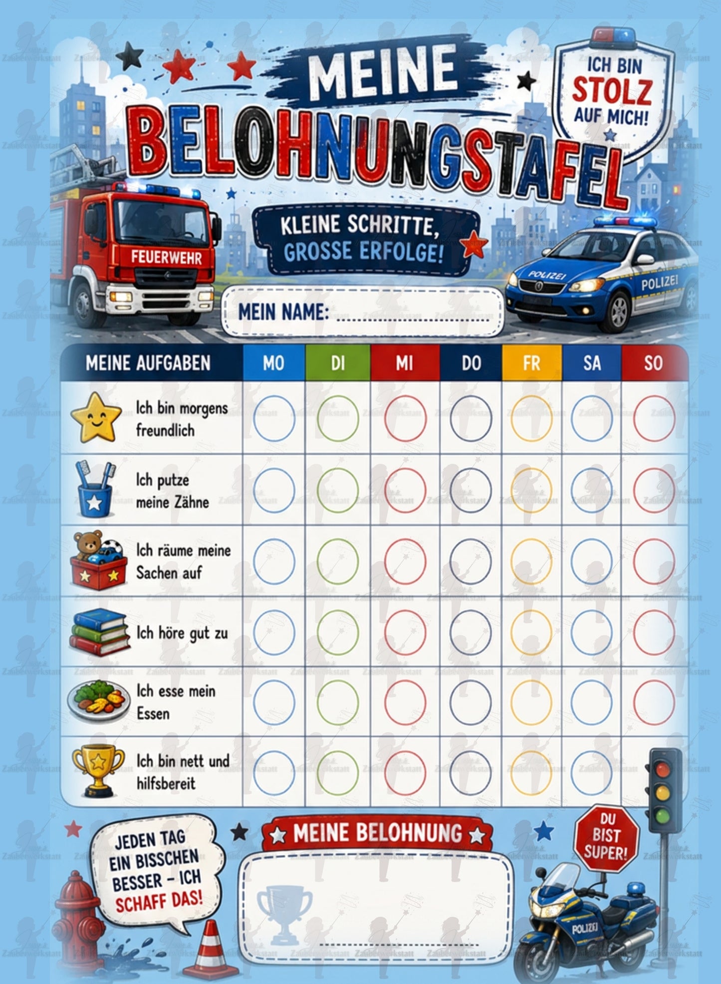 Belohnungstafel für Kinder - Waldtiere - Digitaler Download