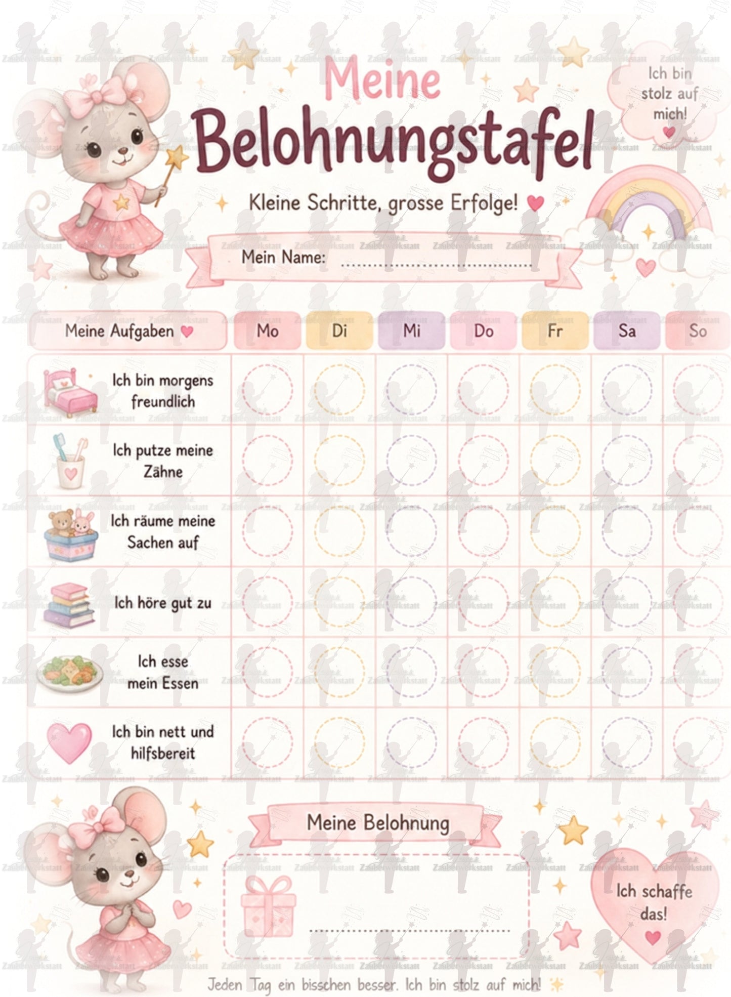 Belohnungstafel für Kinder - Waldtiere - Digitaler Download