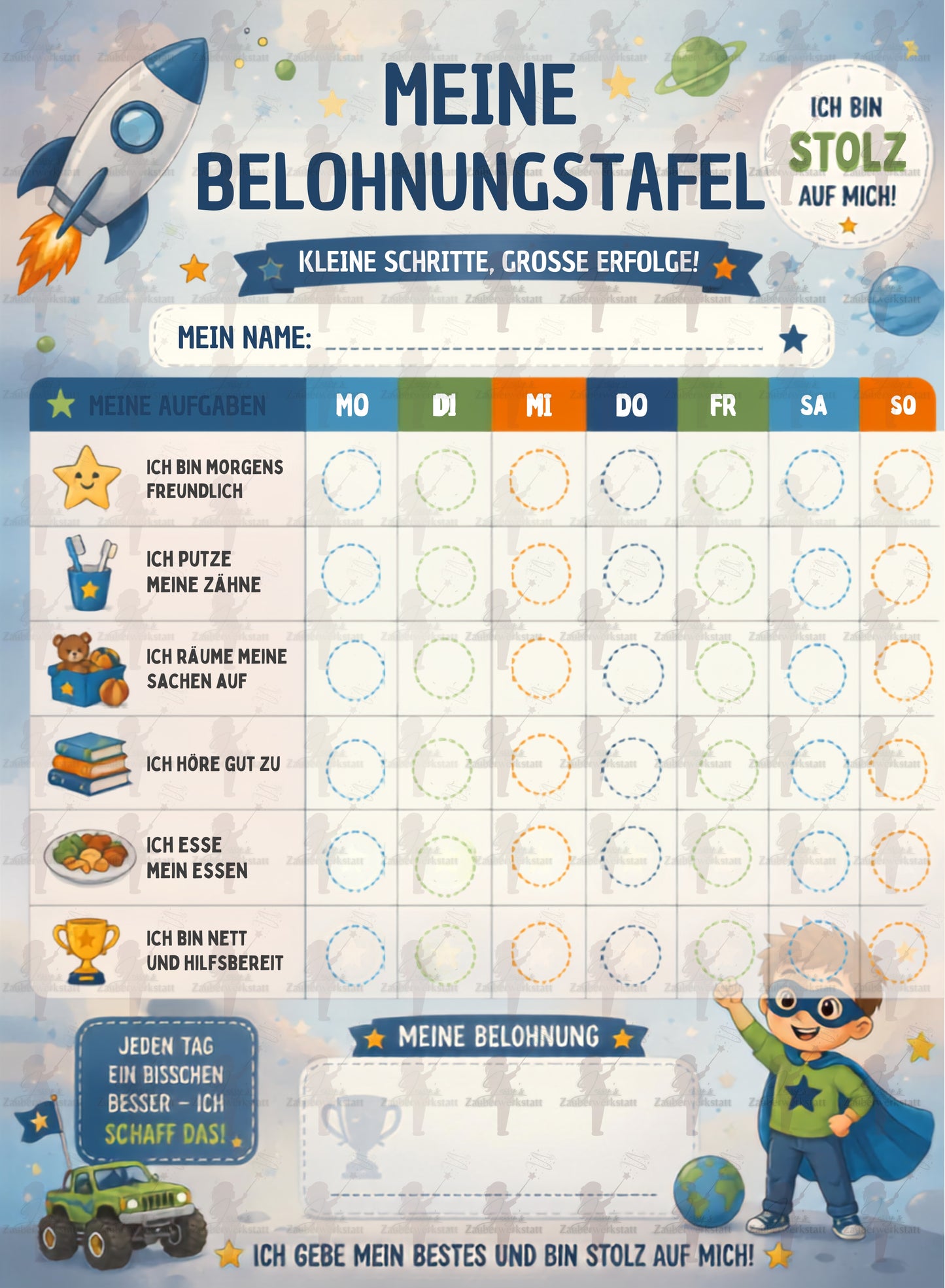 Belohnungstafel für Kinder - Waldtiere - Digitaler Download