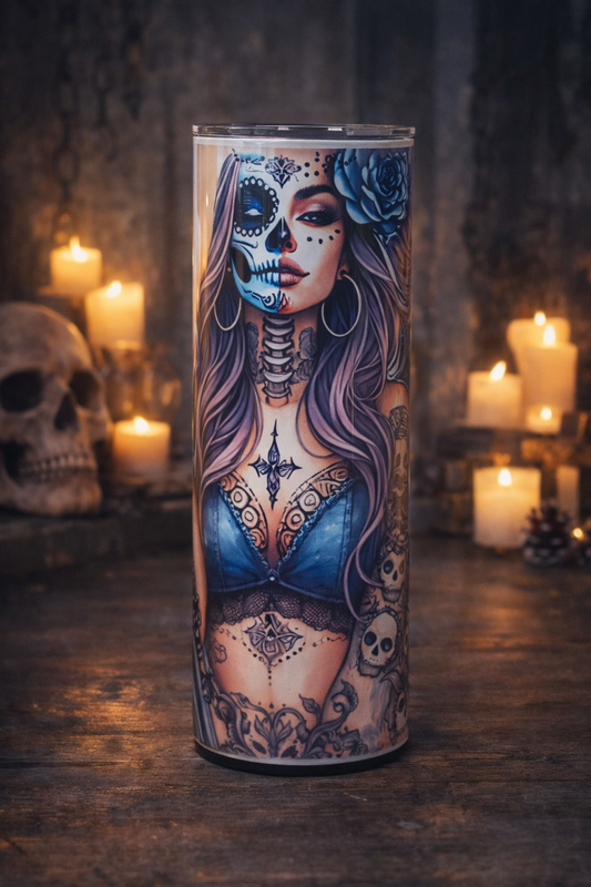 Gothic Thermo Cup mit Tattoo Design